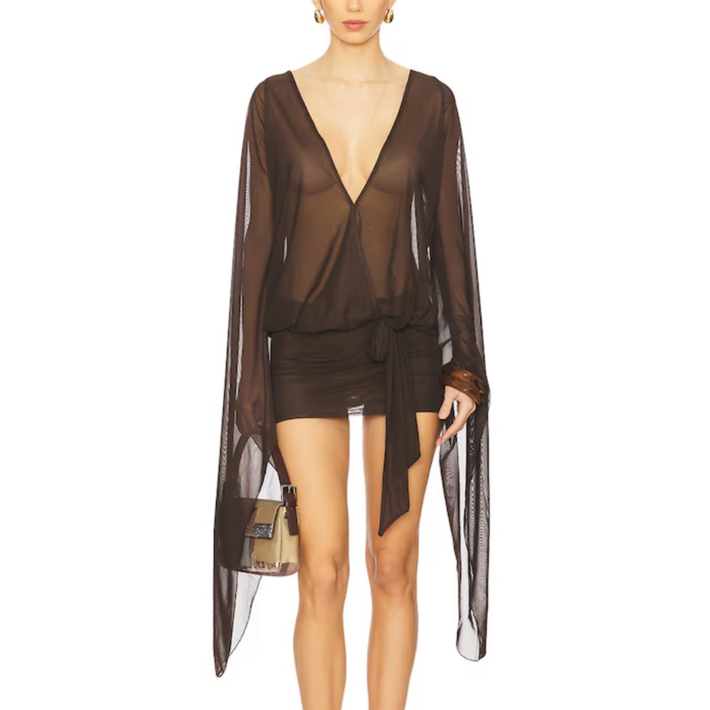 Jaded London Draped Xxl Sleeve Dress